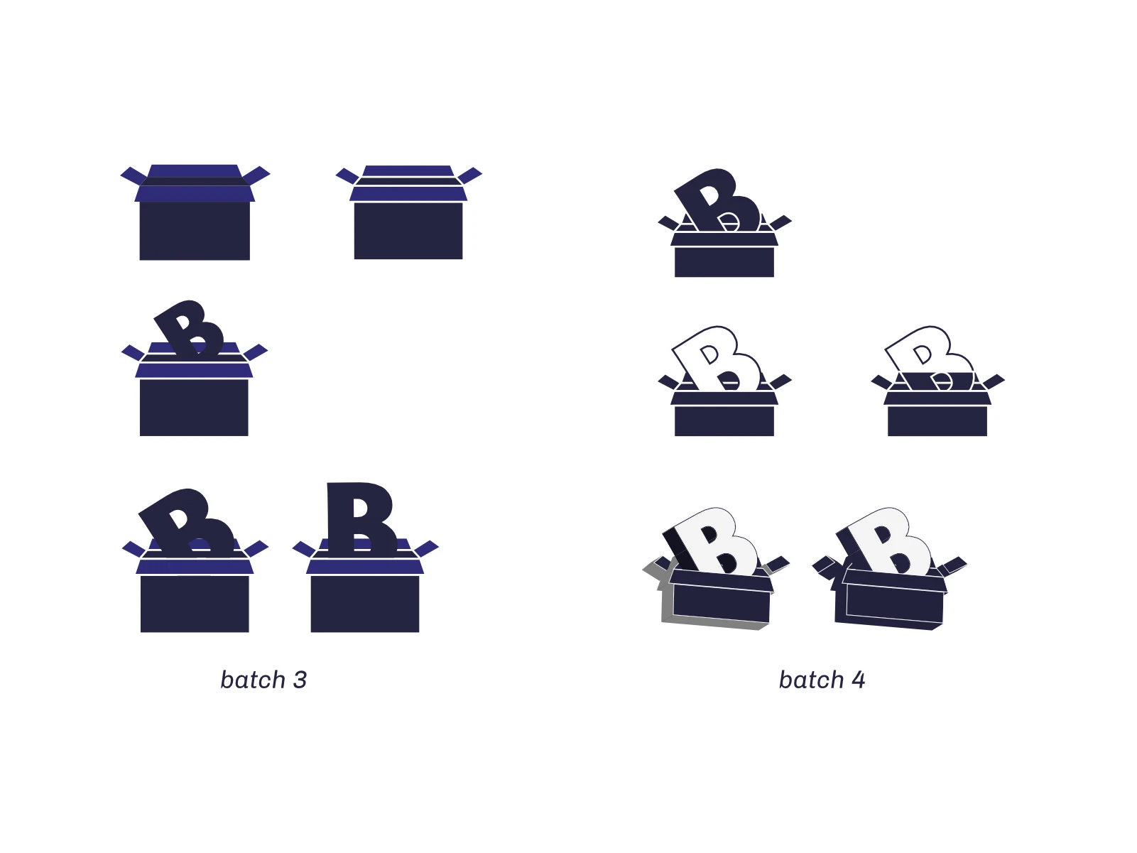 Bluemart brand application — packaging mockup