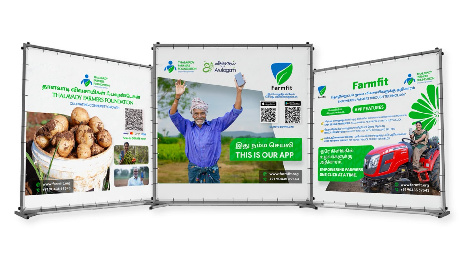 Farmfit event stall mockup from the Farmfit event identity project
