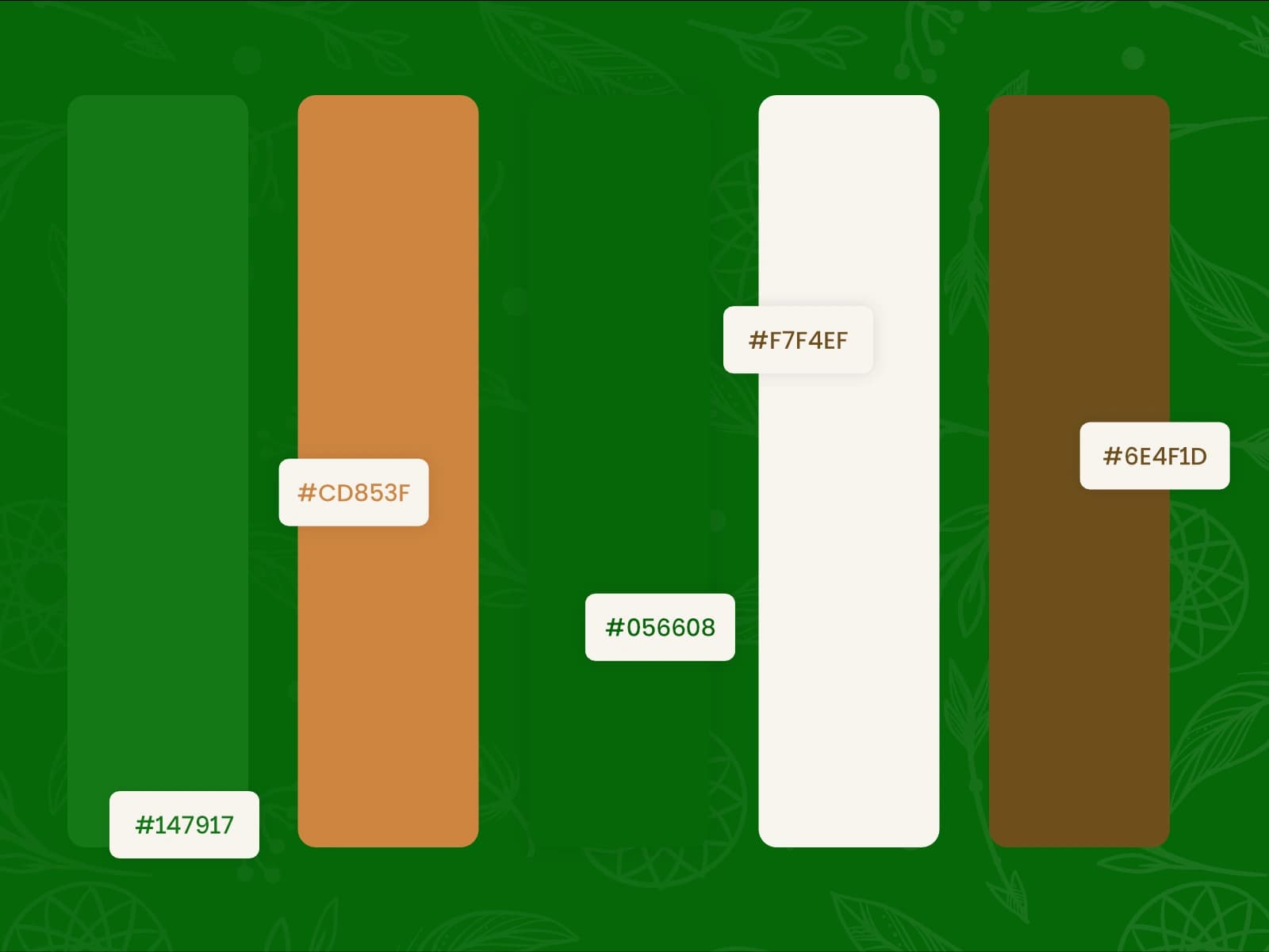 Joint Hands color palette — deep green and earthy tones