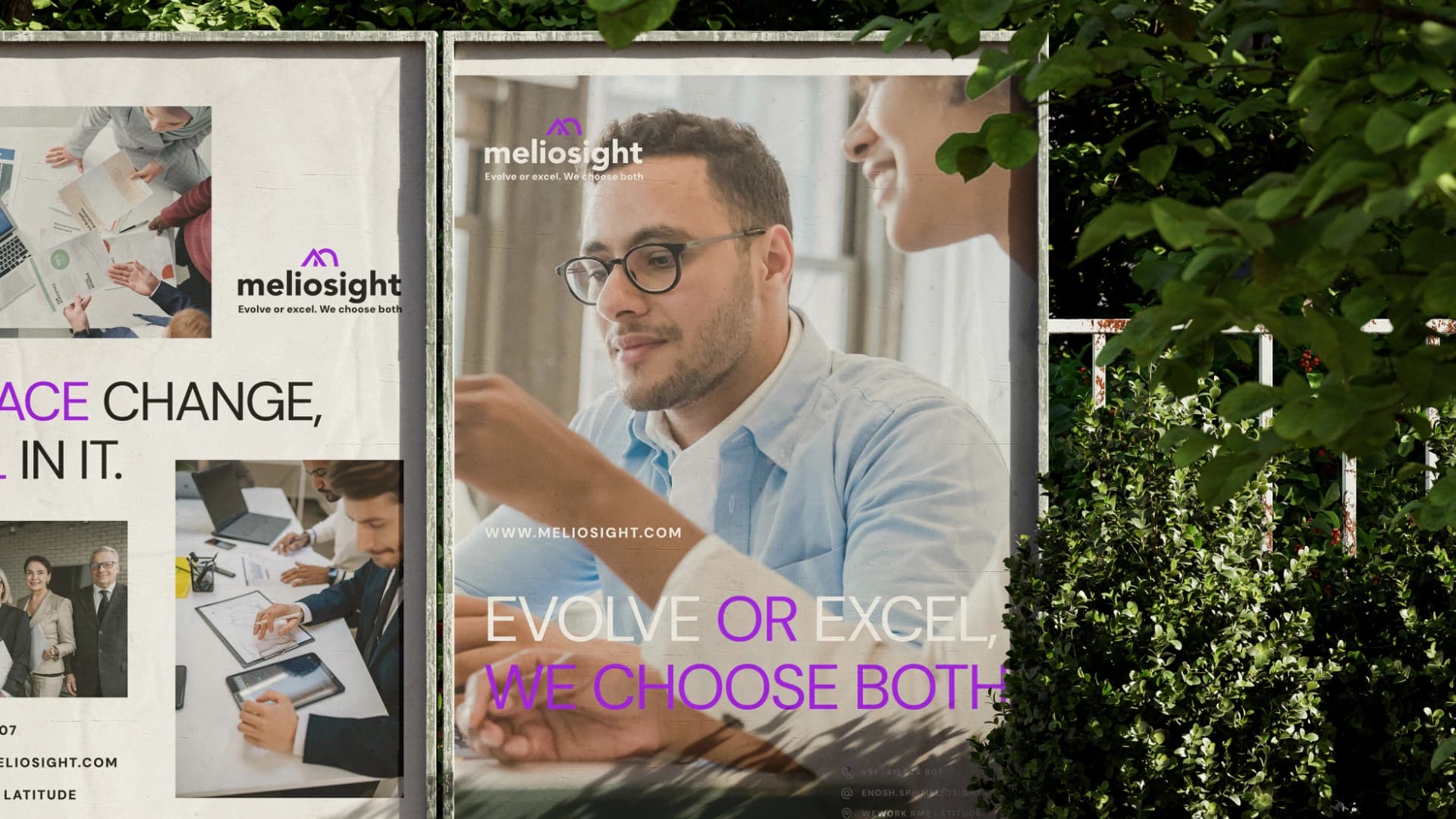 Meliosight — hero brand spread, full identity system